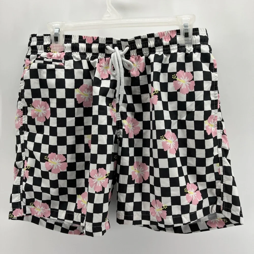 Free Planet Outfit Black Checkers And Flowers Two Piece Size Large Punk Y2K